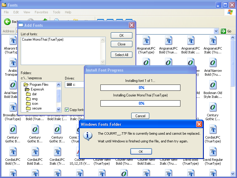 Cannot Install Fonts