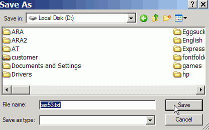 เลือกไดร์ฟและโฟลเดอร์ที่จะจัดเก็บแฟ้ม ภงด.