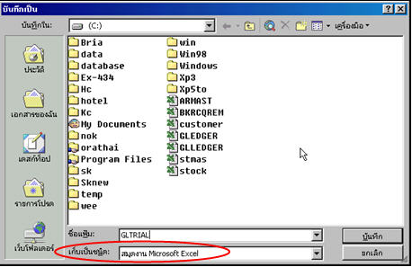 ไฟล์ชนิด Excel