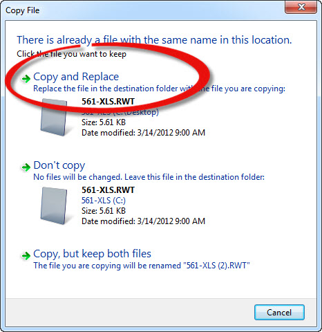 คลิกขวาเลือกคำสั่ง Paste เพื่อก๊อปปี้ทับไฟล์รายงานที่เราสร้างเตรียมเอาไว้แล้ว