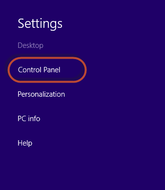 เลือก Control Panel