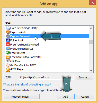 เลือกโปรแกรม Express