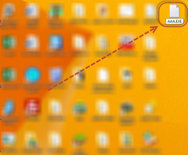 ตั้งชื่อไฟล์เป็น AAA.EXE