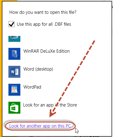 เลือก Look for another app